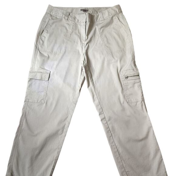 J.JILL CARPENTER CROP PANTS MULTIPOCKETS BEIGE SIZE 8 - Picture 1 of 11